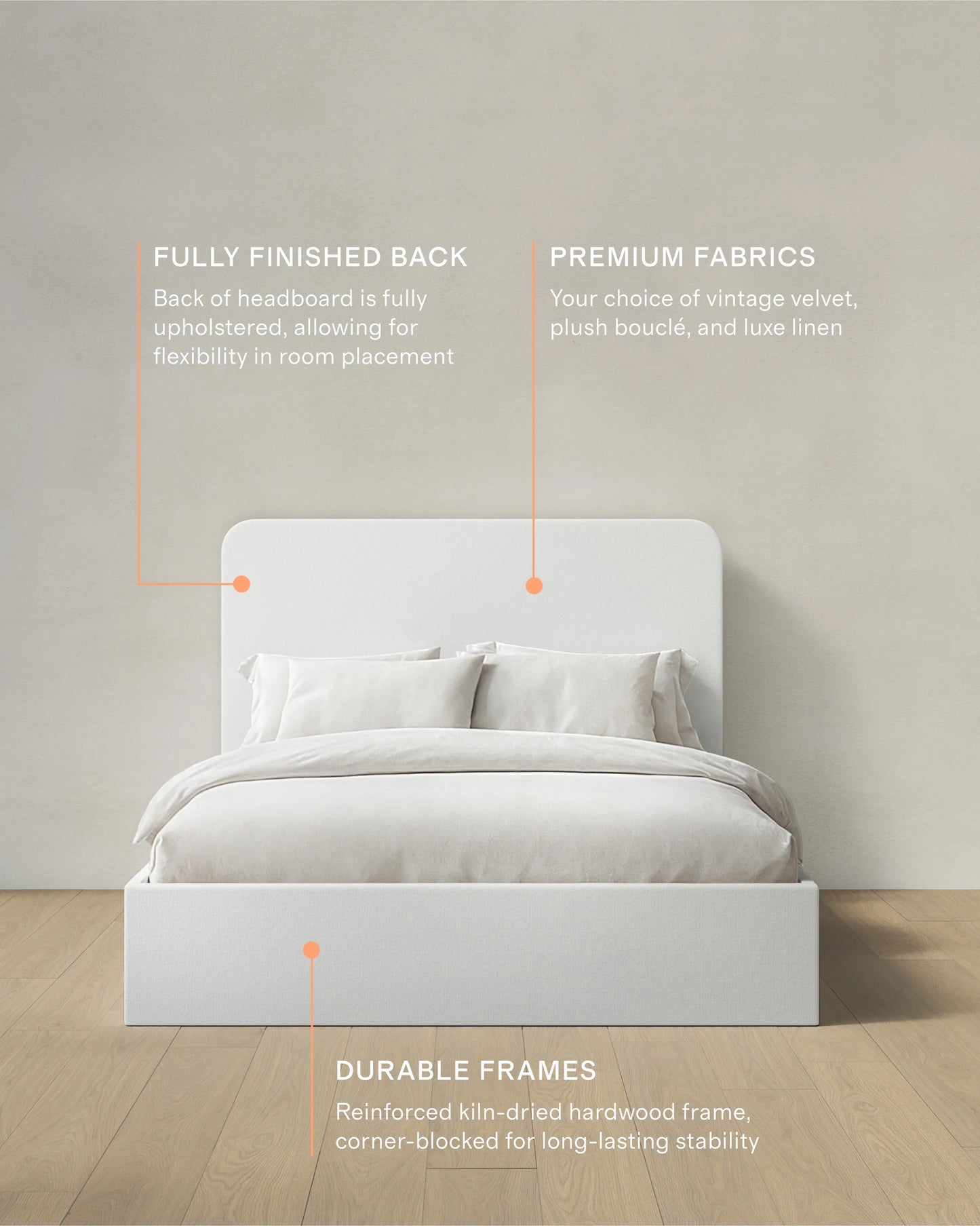 100% Linen Curved Bed - Full / Canvas