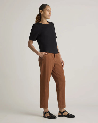 Ultra-Stretch Ponte Short Sleeve Top - XS / Black