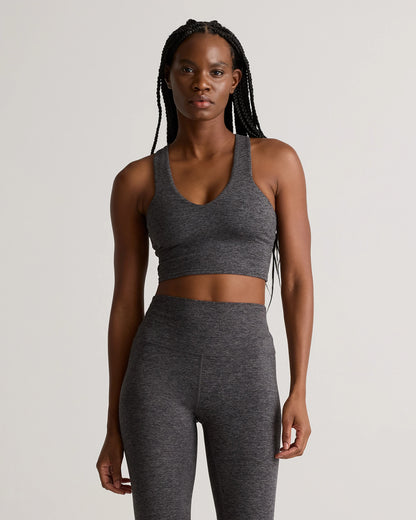 Ultra-Soft V-Neck Cropped Tank - XS / Heather Navy