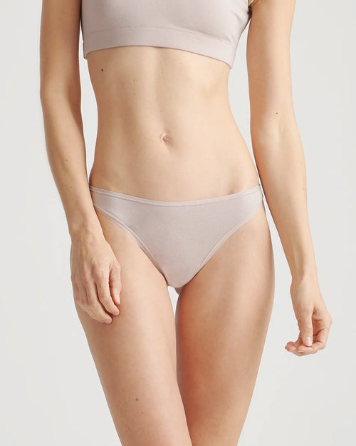 Organic Cotton Thong (6-pack) - XS / Mink