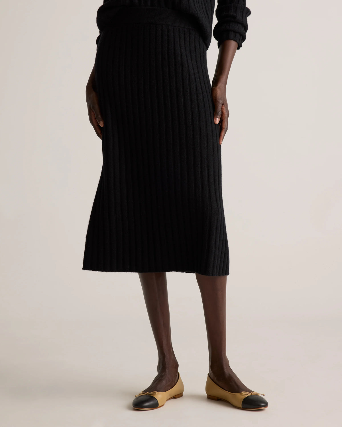 Mongolian Cashmere Midi Skirt - XS / Brown