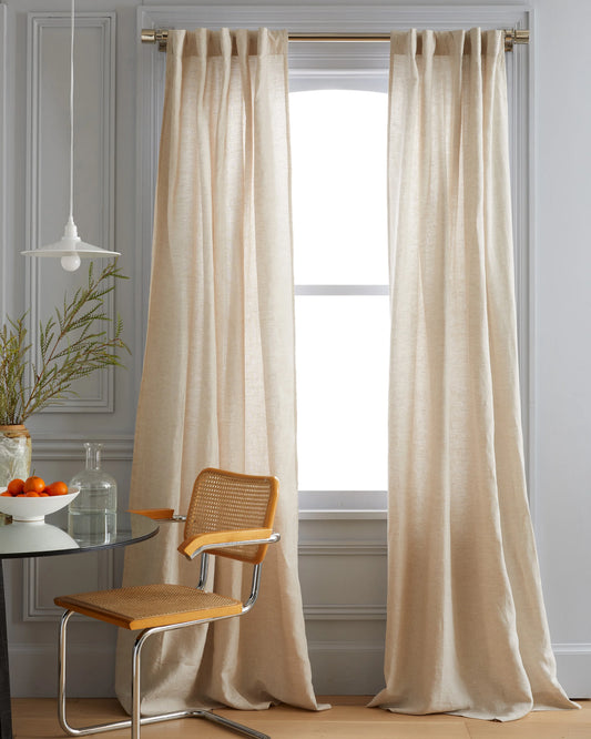 European Linen Curtain - Single Panel - 48x84 / Flax