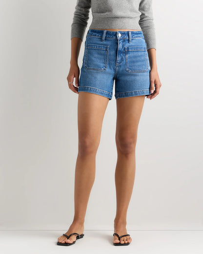Bella Stretch Patch Pocket Shorts - 24 / Cool Blue