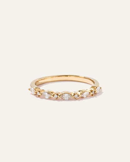 Diamond Alternating Marquise & Round Band - 4 / Yellow Gold