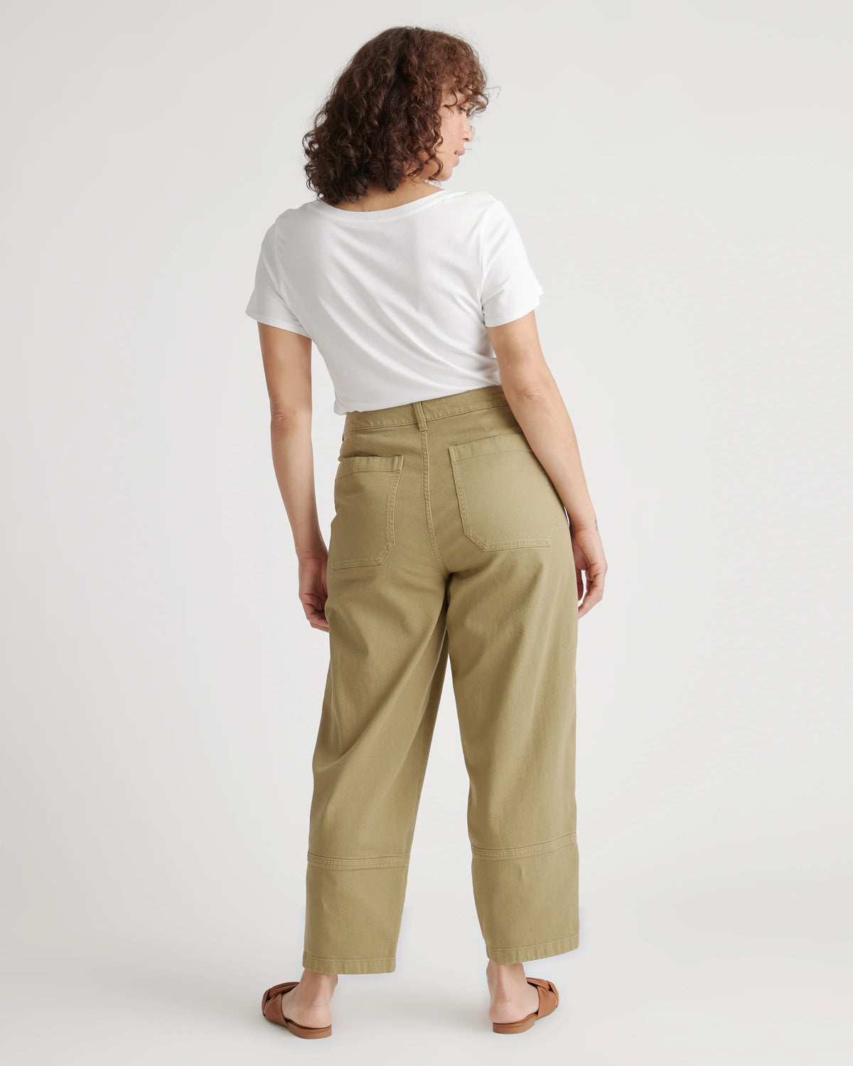 Organic Stretch Cotton Twill Barrel Pants - 0 / Olive