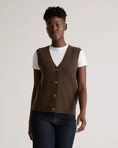 Mongolian Cashmere Fisherman Sweater Vest - XS / Oatmeal