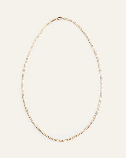 10K Gold Figaro Chain Necklace - 16" / Yellow Gold