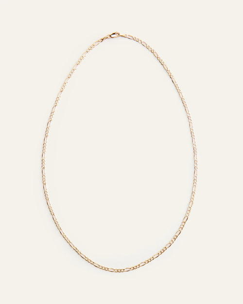 10K Gold Figaro Chain Necklace - 16" / Yellow Gold