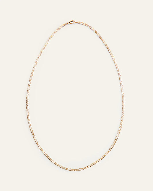 10K Gold Figaro Chain Necklace - 20" / Yellow Gold