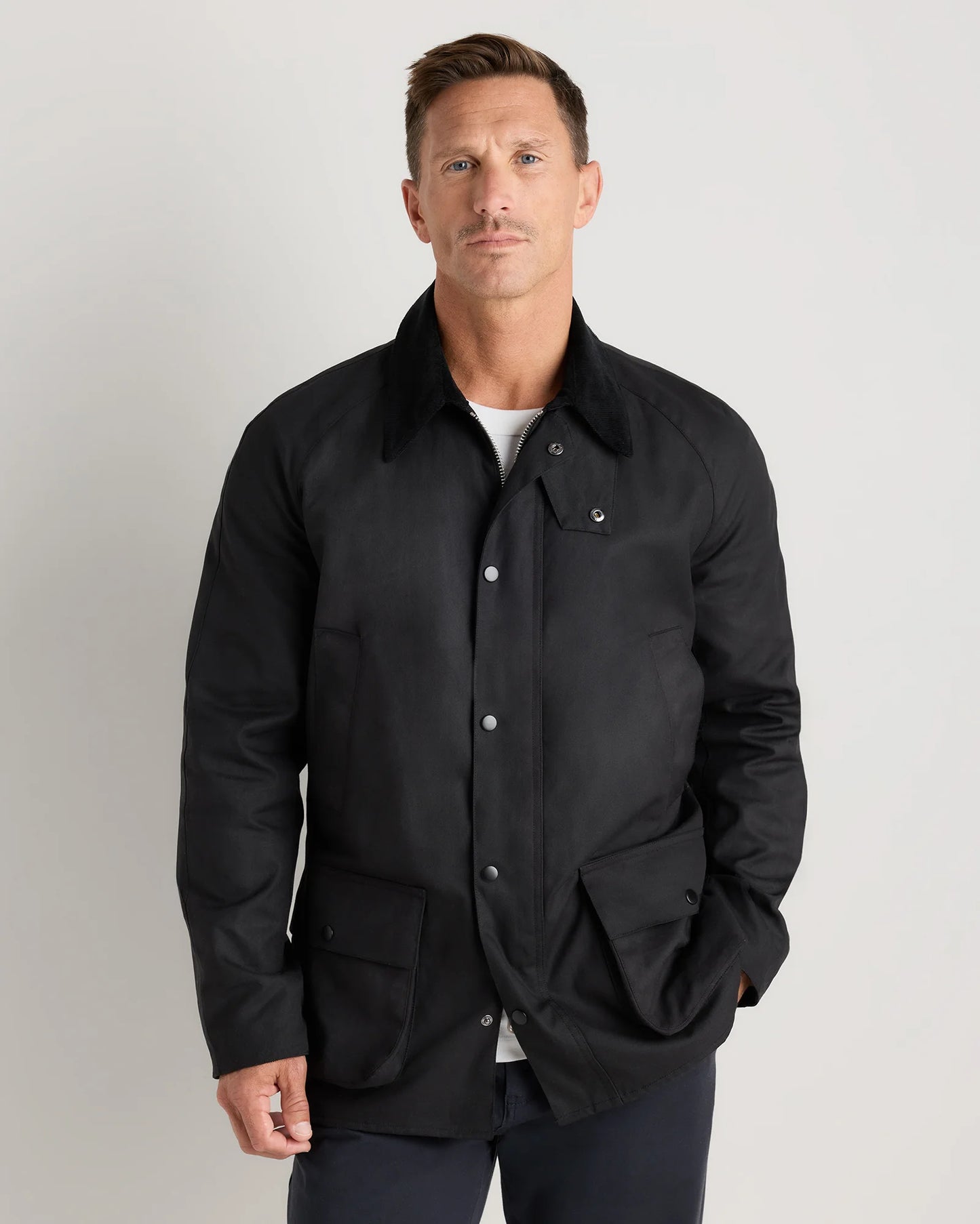 Organic Waxed Cotton Barn Jacket - S / Rustic Olive