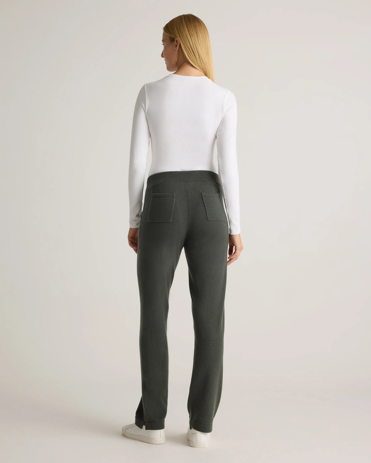 Mongolian Cashmere Straight Leg Pants - XS / Moss