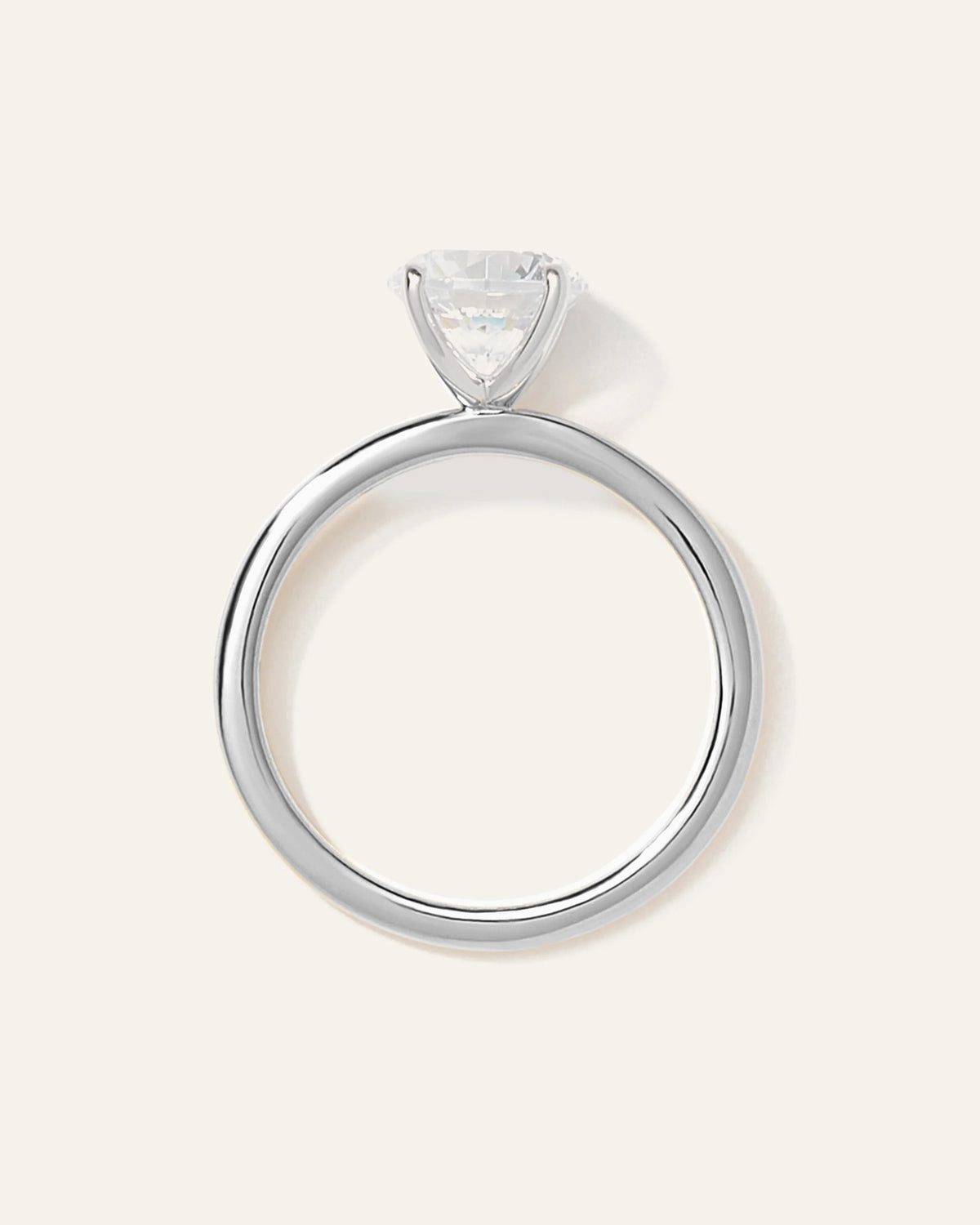 Lab Grown Diamond Round Petite Classic Engagement Ring - 1.50ct - 4 / Yellow Gold