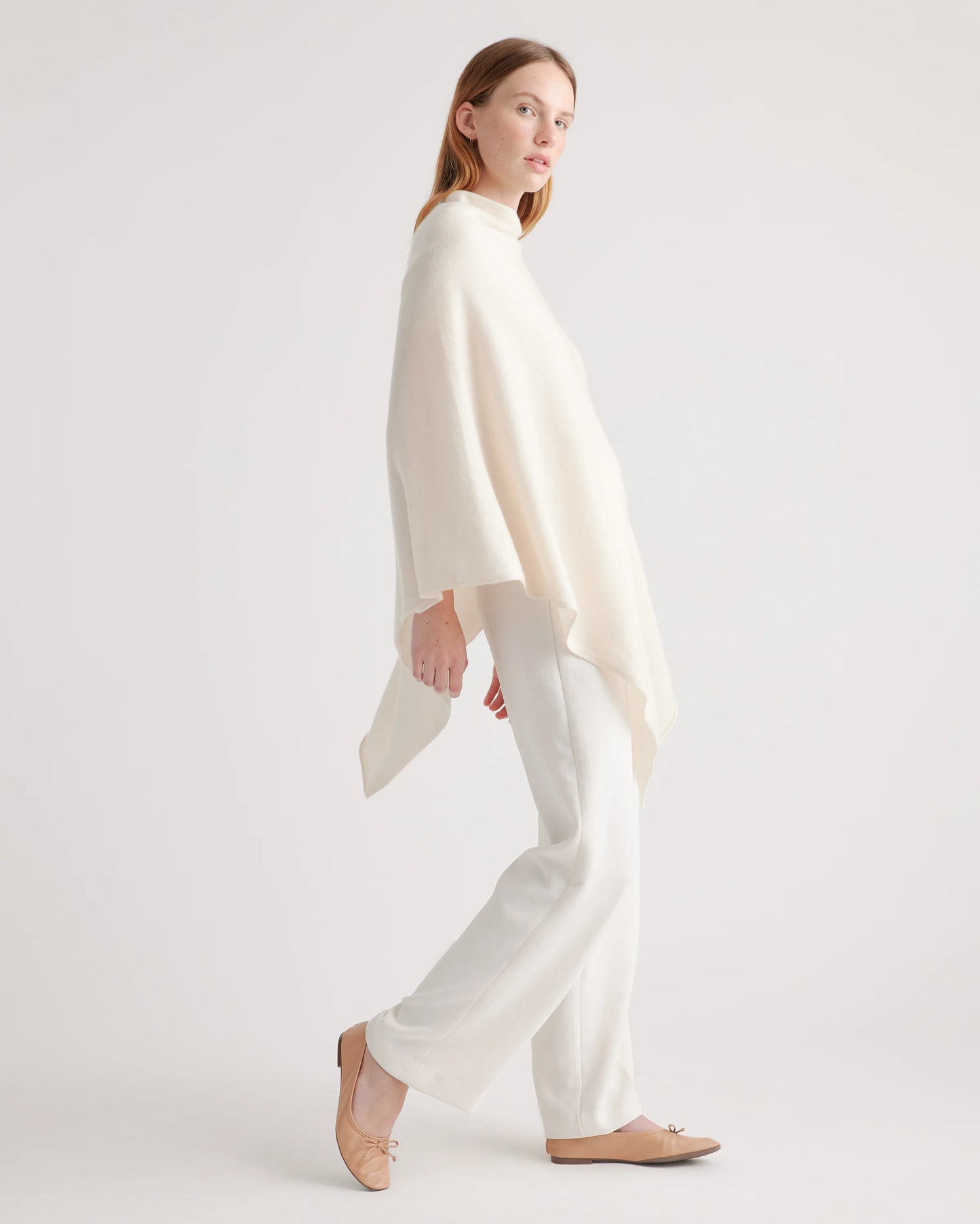 Mongolian Cashmere Poncho - One Size / Heather Grey
