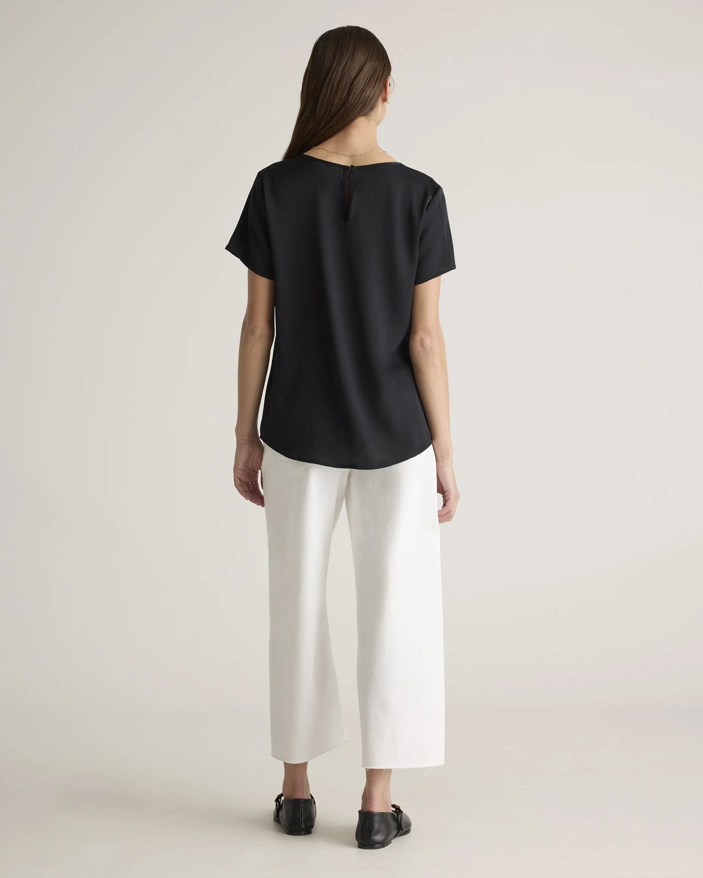 Washable Stretch Silk Tee - XS / Deep Orchid Purple