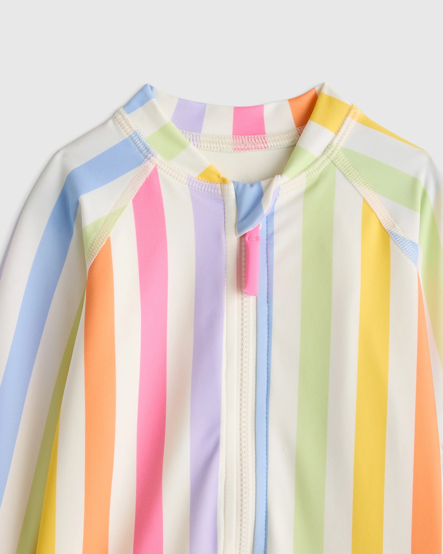 Long Sleeve Zip-Up Rash Guard One-Piece - 0-3M / Peri Beach Stripe