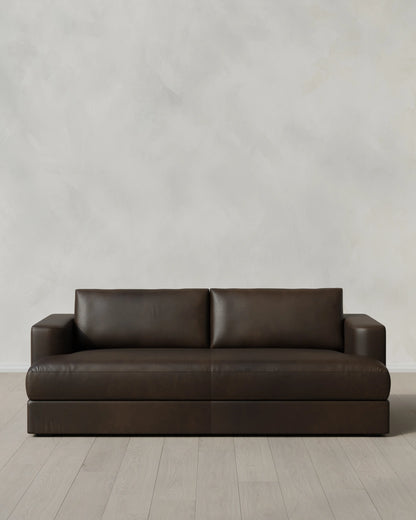 Sierra Curved Arm Sofa in Leather - 7ft / Auburn