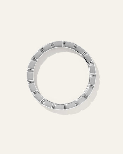 Women's Lab Grown Diamond Emerald East-West Bezel Eternity Band Rings in Yellow Gold - 4 / Yellow Gold