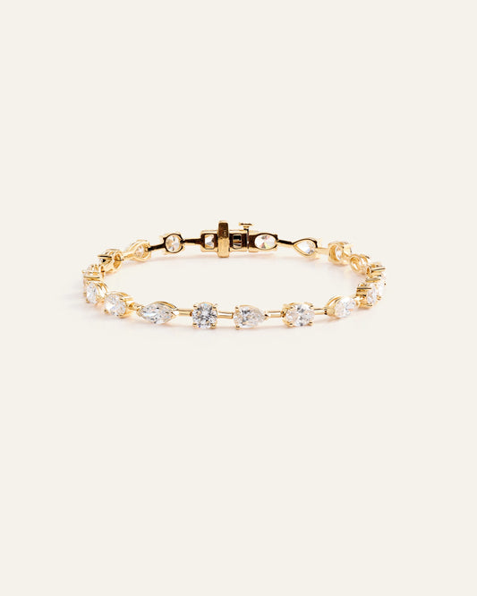14K Gold Lab Grown Diamond Mixed Shape Tennis Bracelet - 6.5" / Yellow Gold
