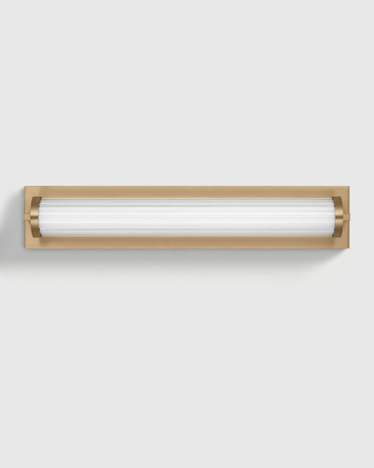 Ribbed Steel LED Vanity Sconce - 22" / Brass