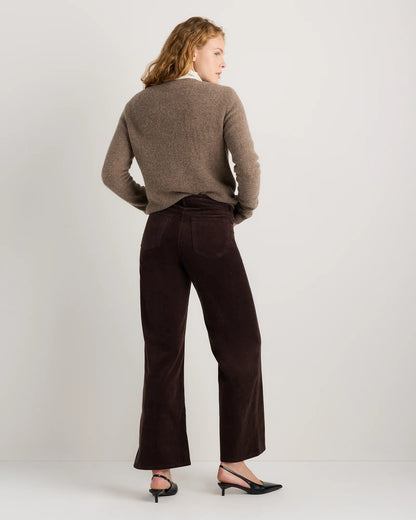 Organic Stretch Corduroy Wide Leg Pants - 0 / Black