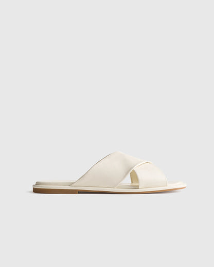 Italian Leather Crossover Slide - 5 / Cognac