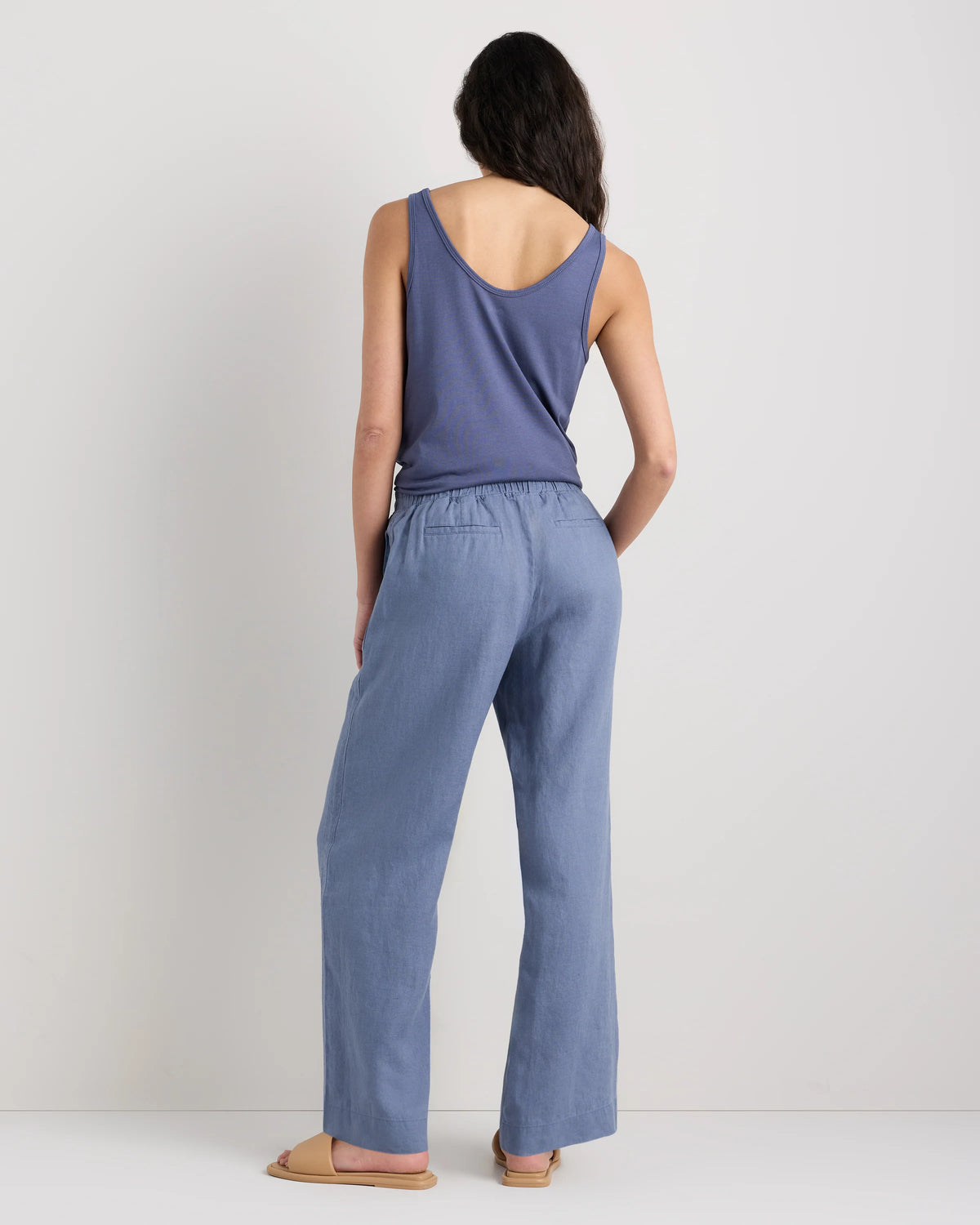 100% European Linen Wide Leg Pants - XS / Bayberry Olive