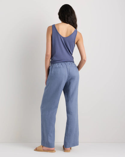 100% European Linen Wide Leg Pants - XS / Bayberry Olive