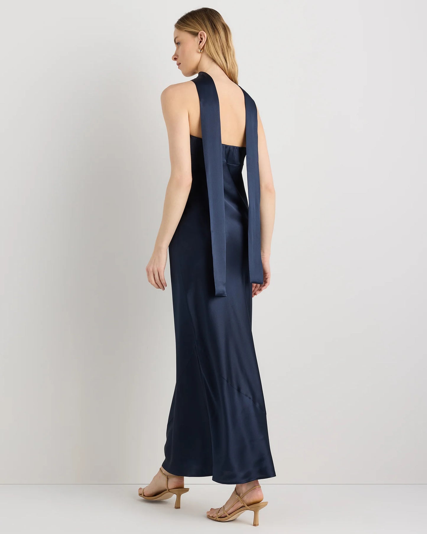 100% Washable Silk Strapless Scarf Maxi Dress - XS / Black