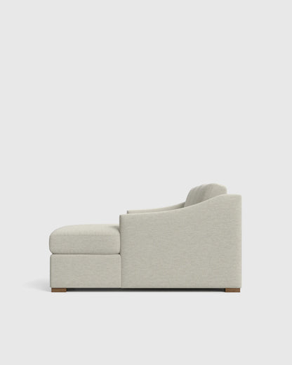 Hollis Slope Arm Chaise Sectional in Performance Basketweave - 104" Right Arm / Flax