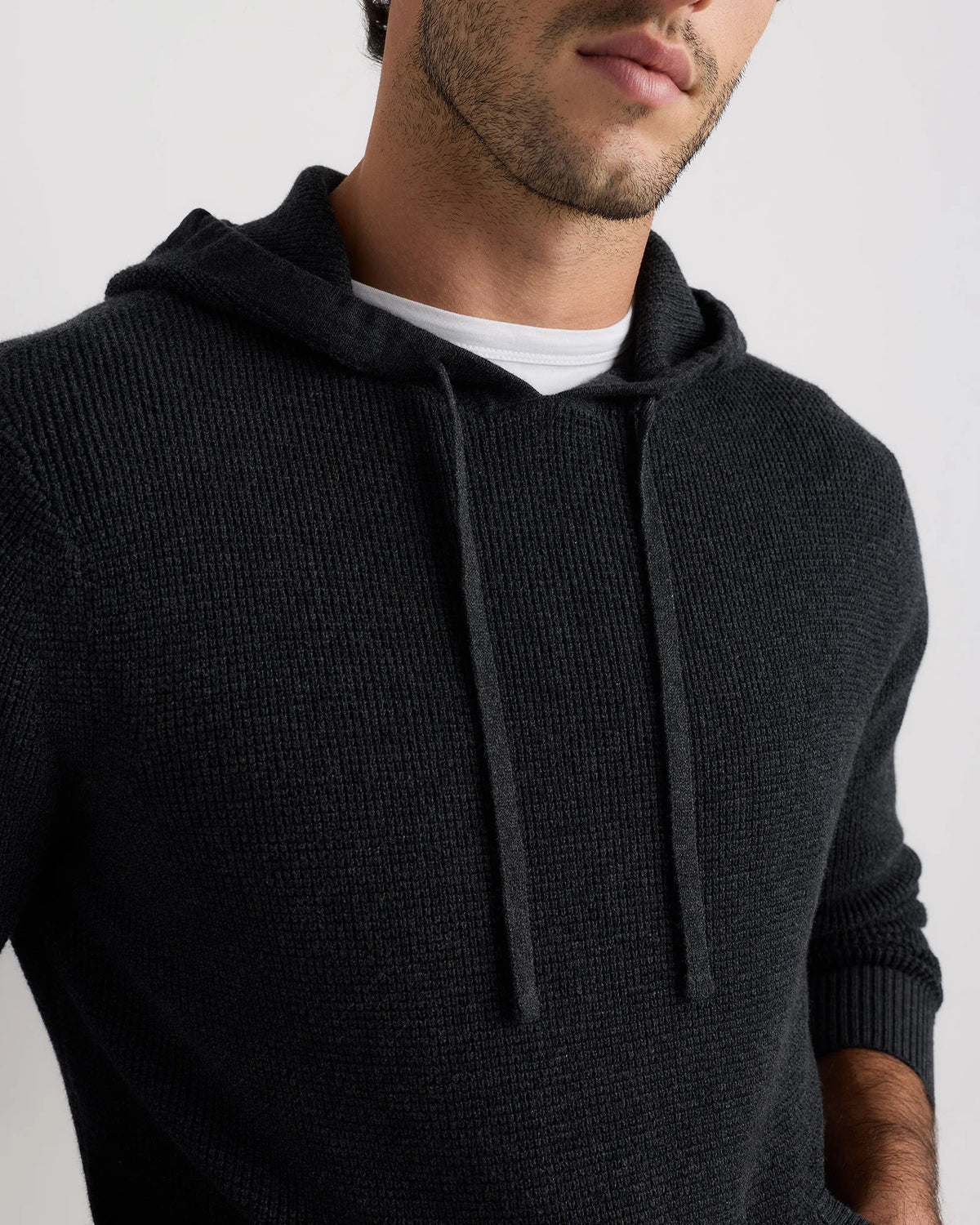 Organic Cotton Cashmere Waffle Hoodie - S / Bayberry Olive