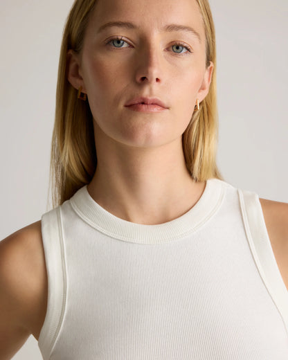 Organic Cotton Micro-Rib Cropped Cutaway Tank (3-Pack) - XS / Buttermilk White