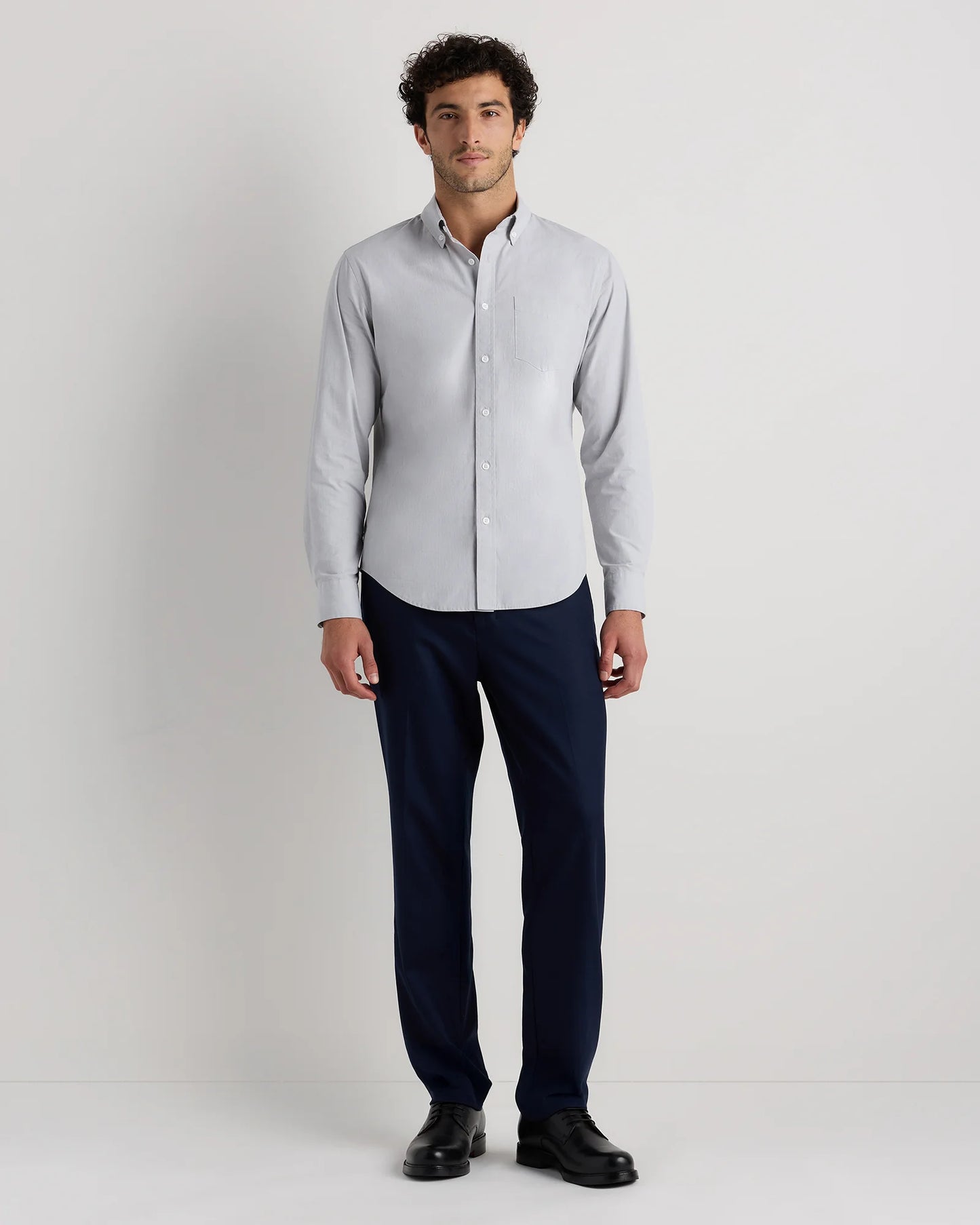 Organic Cotton Stretch Poplin Shirt - S / Grey Gingham