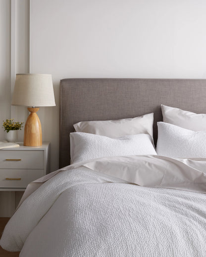 Organic Luxe Honeycomb Duvet Cover Set - Twin / Mineral