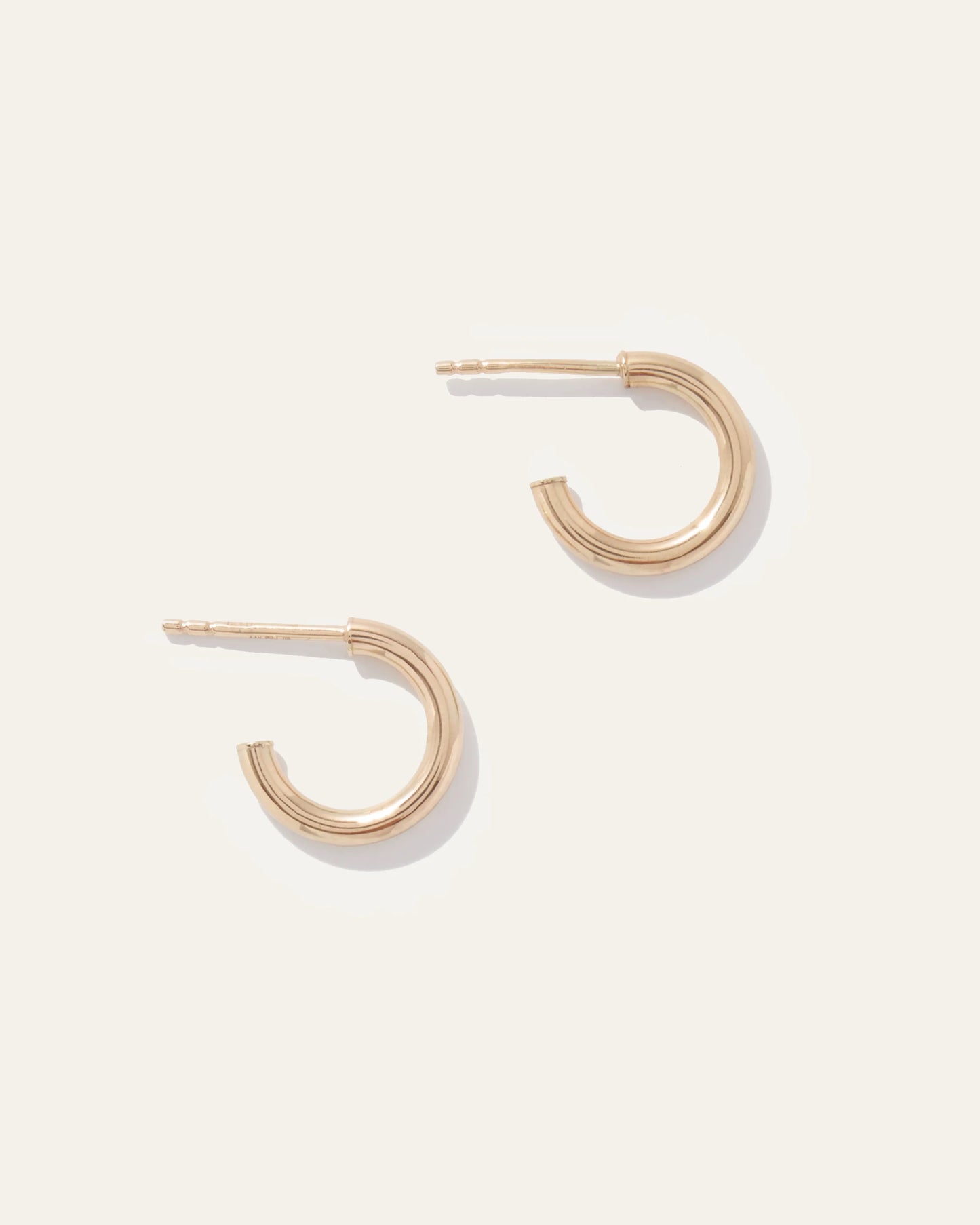 14K Gold Half Huggie Hoops - One Size / Yellow Gold