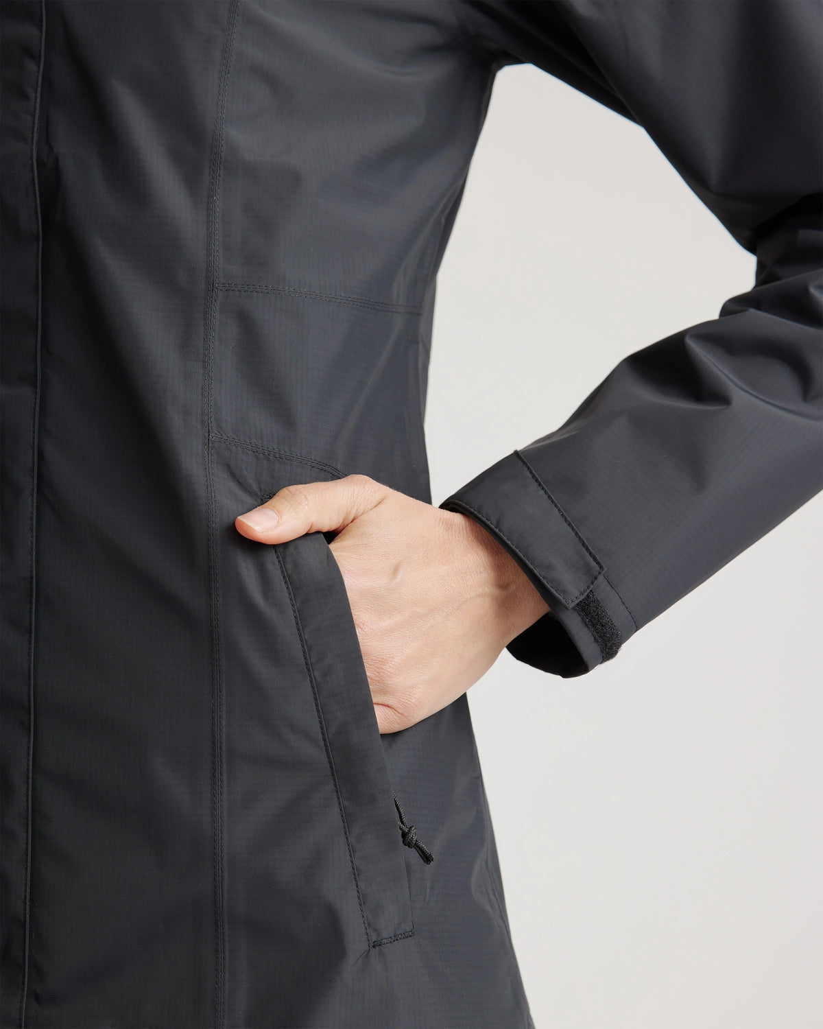 Weather Proof Long Rain Shell Jacket - XS / Ink Blue
