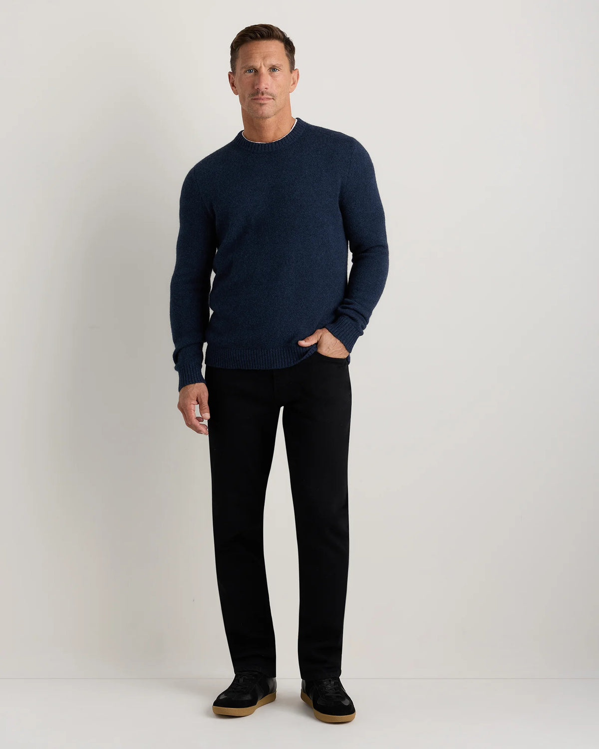 100% Yak Wool Crewneck Sweater - XS / Starry Night Navy
