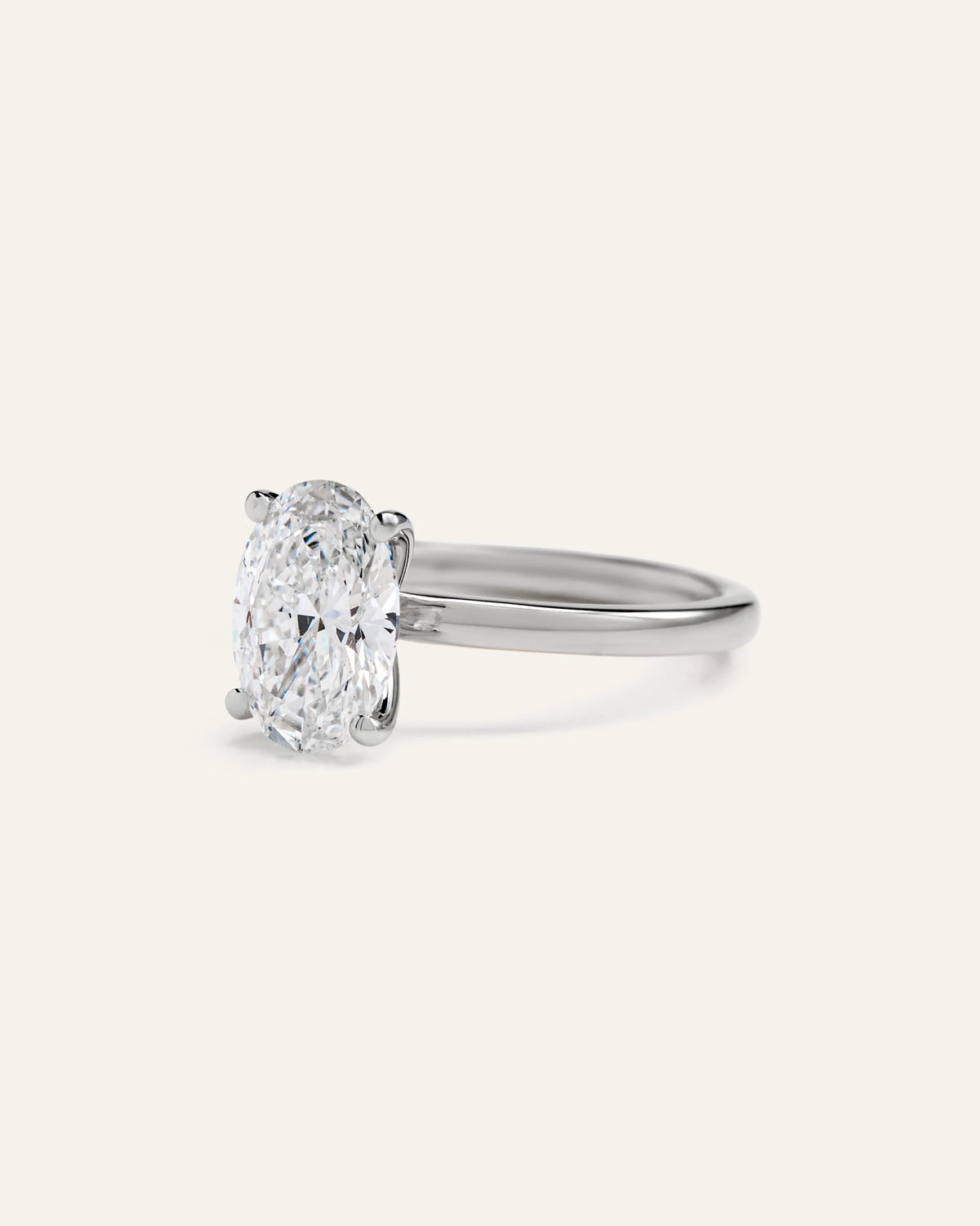 Lab Grown Diamond Oval Comfort Fit Engagement Ring - 2ct - 4 / Yellow Gold