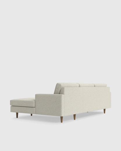 Atlas Midcentury Chaise Sectional in Performance Basketweave - 106" Right Arm / Navy
