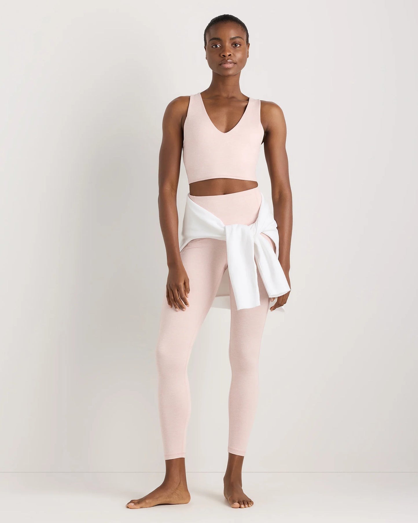 Ultra-Soft V-Neck Cropped Tank - XS / Heather Navy