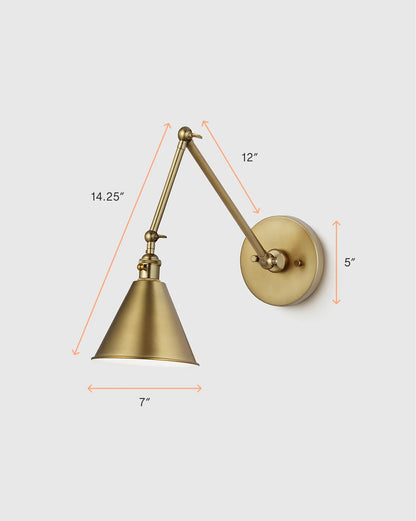 Articulating Double Arm Steel Wall Sconce - One Size / Silver