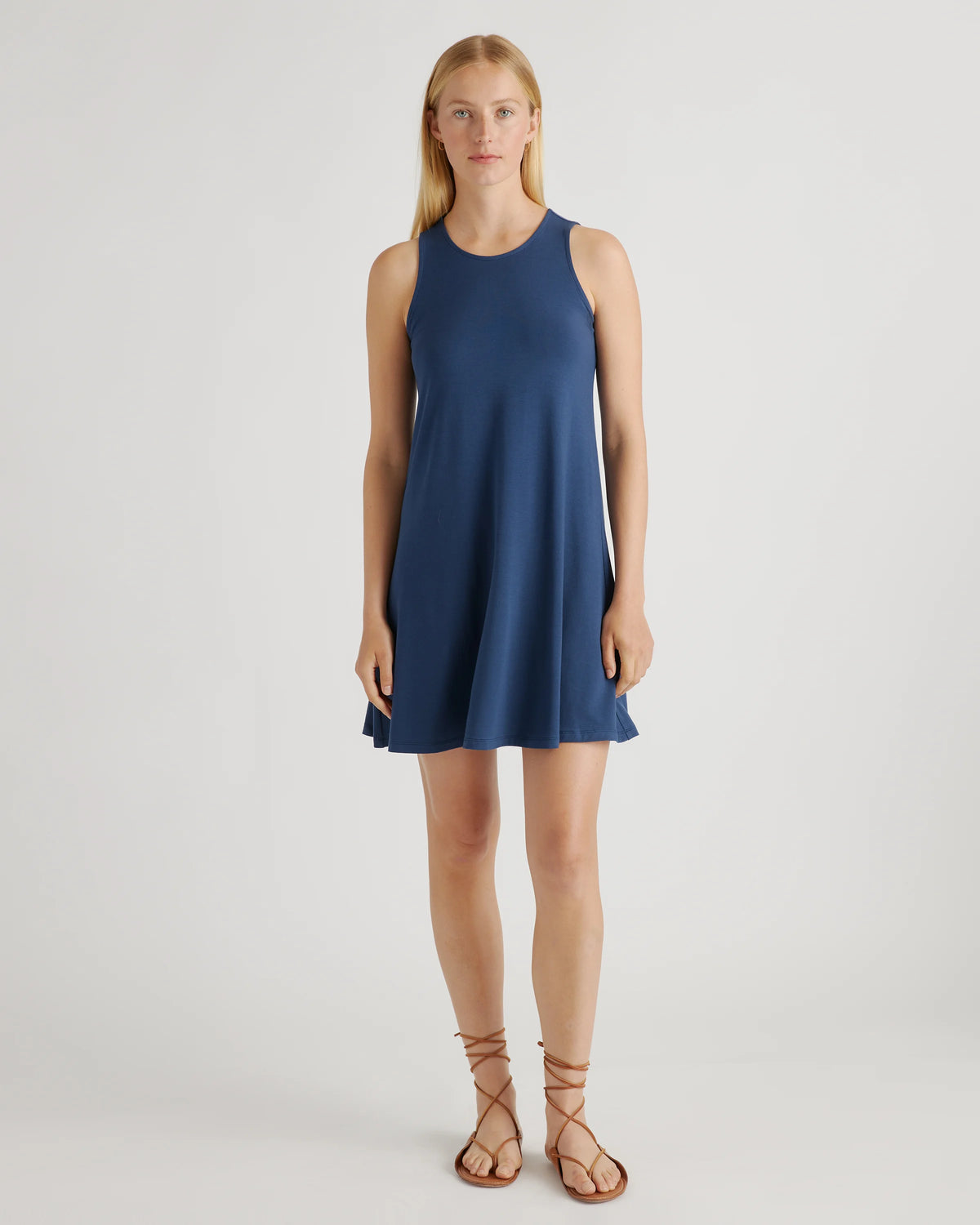 Tencel Jersey Mini Swing Dress - XS / Navy