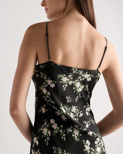 100% Washable Silk Slip Dress - XS / Black