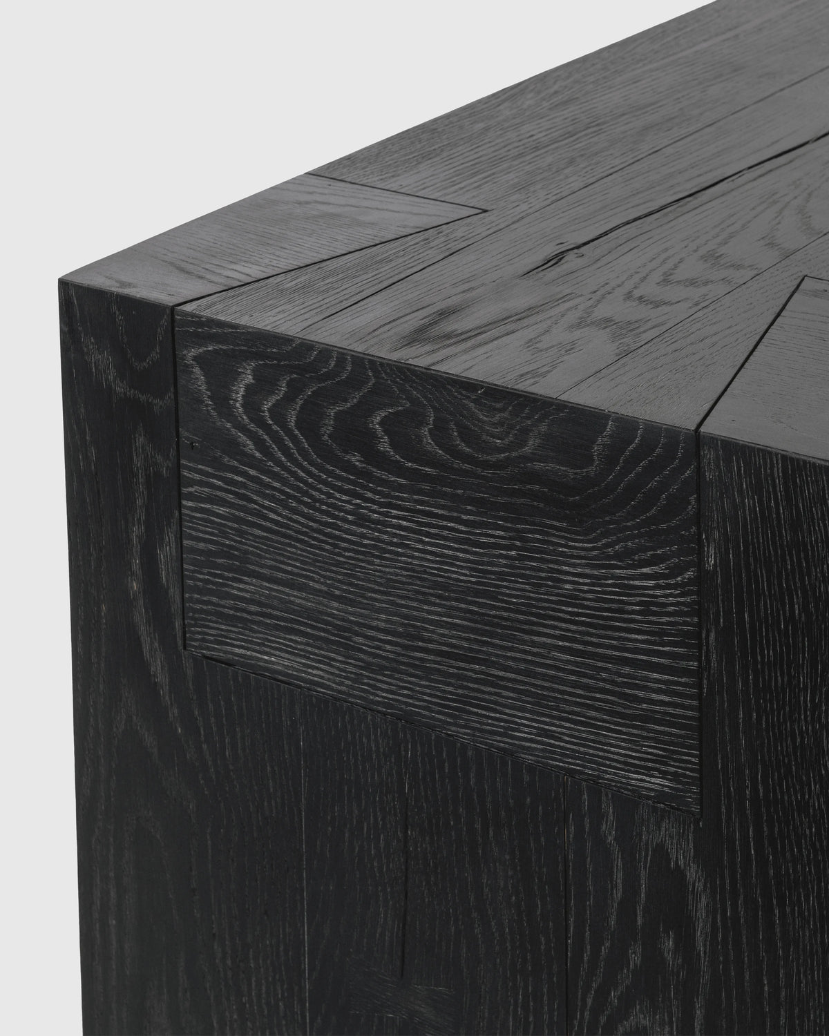Reclaimed Oak Waterfall Console Table - One Size / Weathered Oak