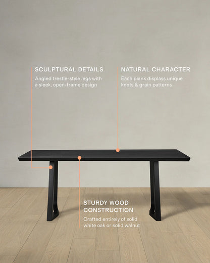 Solid Wood Midcentury Dining Table - One Size / Brown Walnut