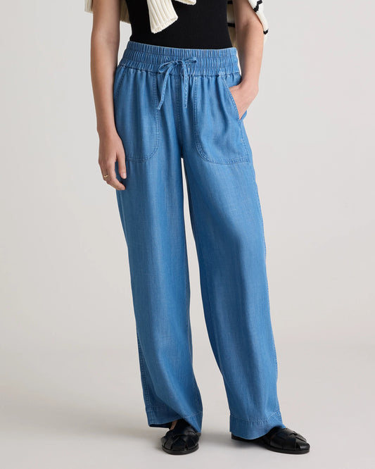 Pull-On Tencel Chambray Pants - XS / Medium Indigo
