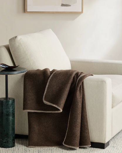 Wool Whipstitch Throw - 50x70 / Olive