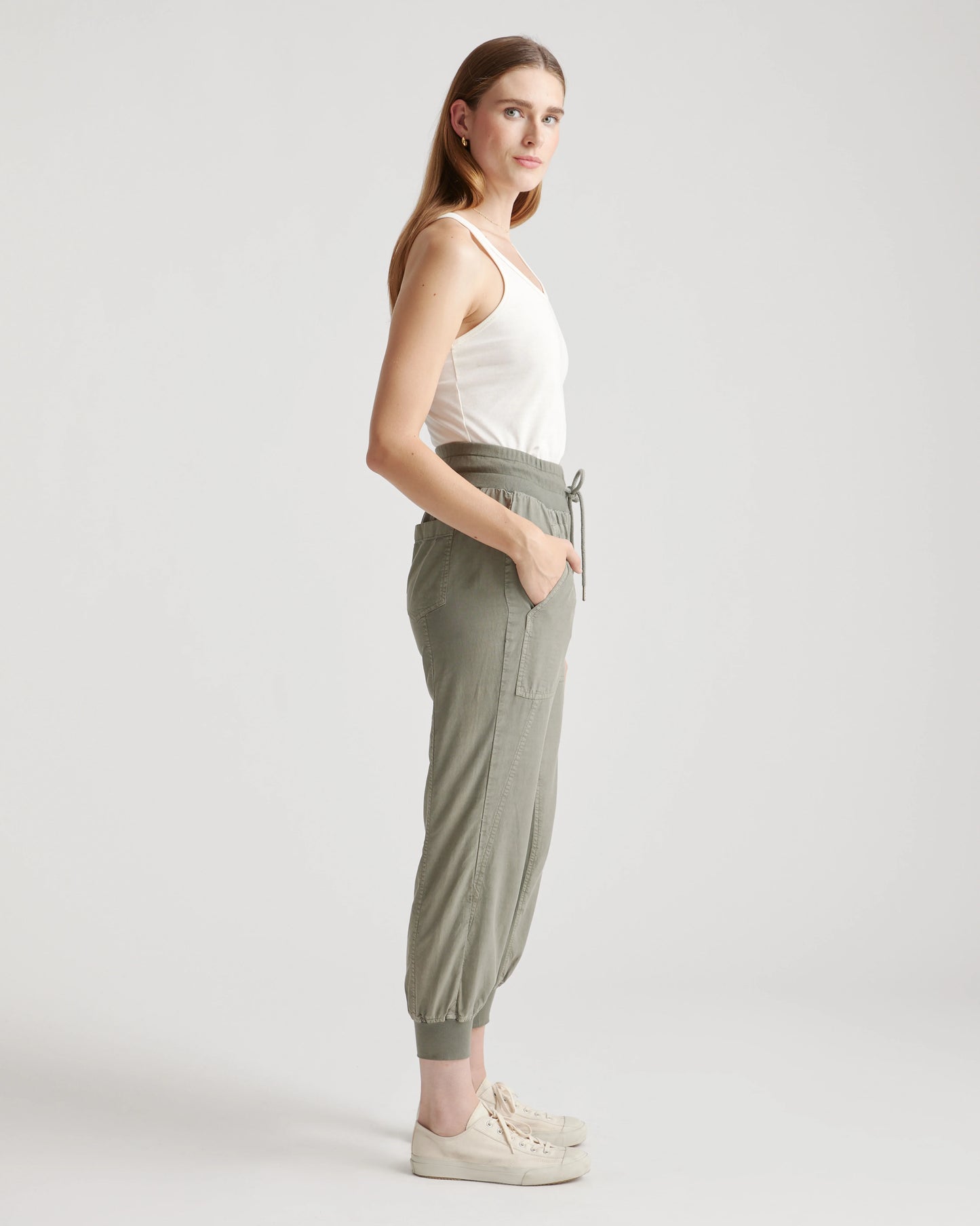 Vintage Wash Tencel Utility Jogger - XS / Olive
