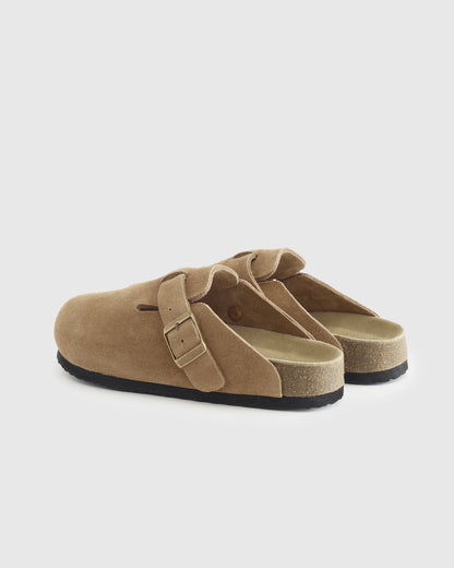 Water Repellent Suede Clog Mule - 5 / Dune
