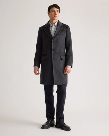 100% Mongolian Cashmere Double-Faced Overcoat - S / Heather Graphite