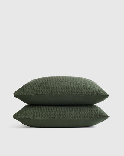 Organic Luxe Honeycomb Sham Set - Standard / Mineral